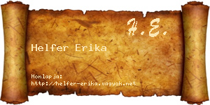 Helfer Erika névjegykártya
